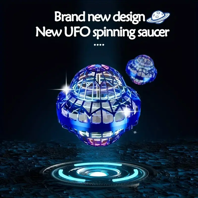 [LED Light | Hand Controlled] Hand Controlled Smart UFO Boomerang Flying Ball With LED Light | Fly Orb Ball Spinner, Outdoor Rotating Hover Mini Drone | Creative Gift For Boys Or Girls Christmas Birthday New Year