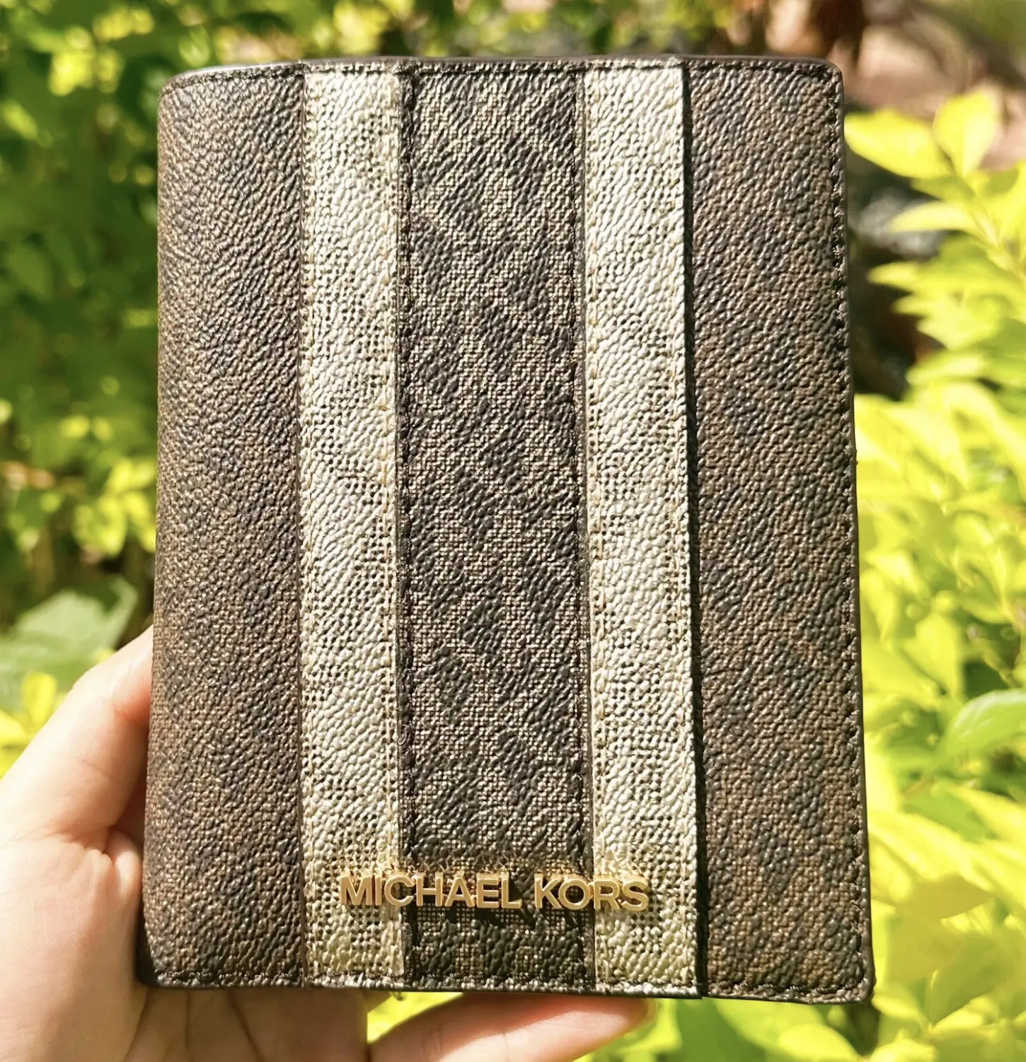 Pre-owned MICHAEL KORS PVC Small Leather Goods Jet Set Travel Passport Wallet ID Holder Luggage Multi MK Logo