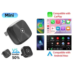 Universal Wireless Carplay Adapter, Mini Size, Portable Bluetooth-compatible Car Connector, Compatible with Apple & Android, Fits Volvo Bmw Kia Vw