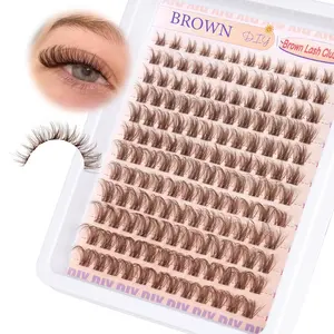 Cluster Lashes with Invisible Band, 8-16mm D Curl, Diy Volume Eyelash Extensions, Natural Look, 132 Pieces, Volume Focused Lashes, False Eyelashes, Self Adhesive Lash Clusters, Wispy Lash Clusters, Cosmetic