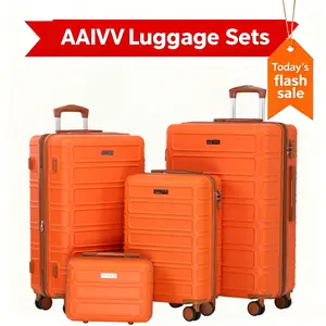 4PCS Luggage Sets, Durable Hardshell Suitcase with TSA Lock, Expandable ABS, Spinner Wheels, 13/20/26/28in, Great for Back to School