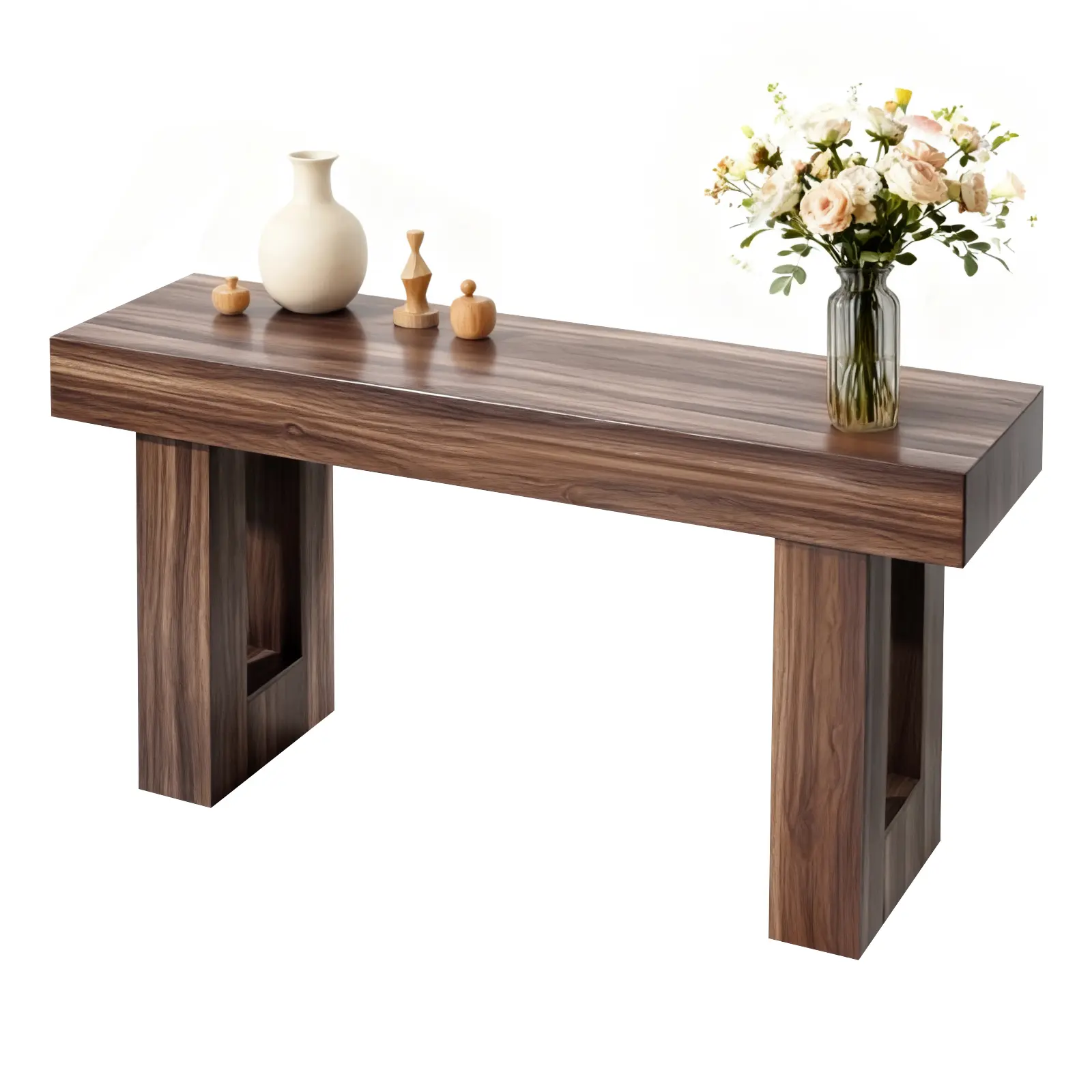 【SummerFinds】VEVOR 63 in Console Table, Farmhouse Desk Behind the Couch, Wooden Rectangle Entrance Desk, Narrow Long Sofa Table Accent Stand for Hallway, Bedroom, Living Room, Foyer, Easy Assembly, Brown, Fathers Day, Entry Table