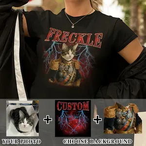 Custom Photo Bootleg Pet Shirt, Personalized Comfort Colors Vintage Dog T-shirt from photo + Name Custom Tees Gift for Dog Cat Lover