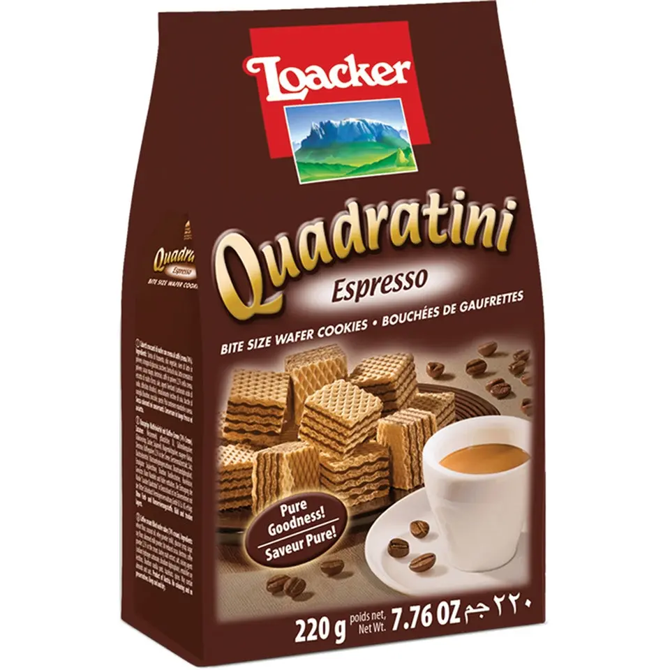 Loacker Quadratini Bite-Sized Wafer Cubes Variety Pack (Chocolate / Hazelnut / Raspberry Yogurt / Espresso / Vanilla flavor) Sweet Snack Loacker Quadratini Bite-Sized Wafer Cubes Variety Pack (Chocolate / Hazelnut / Raspberry Yogurt / Espresso / Vanilla flavor) Sweet Snack