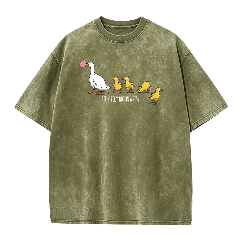 Fun Ducks: Definitely Not in a Row" — Stylish & Casual Women's Crew-Neck T-Shirt with Printed Pattern