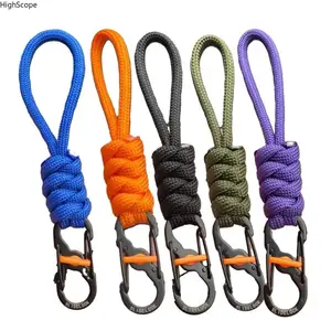 5 Pack 10cm Paracord Keychain - Anti Theft Anti Loss Figure 8 Lock Buckle, Portable Outdoor