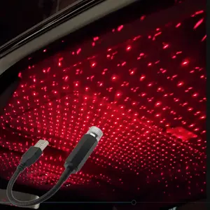 Car Roof Star Light Interior LED Starry Laser Atmosphere Ambient Projector USB Auto Decoration Night Home Decor Galaxy Lights Truck Stuff