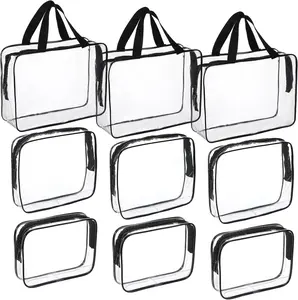 9 Pack Extra Large Toy Storage Bags PVC Organizing Bags with Zippered Clear PVC Board Game Storage Waterproof Toy Bags for Board Games Clay Building Blocks Toys Books