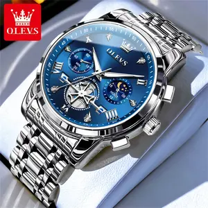 OLEVS Swiss light luxury men's watch fully automatic luminous waterproof steel belt quartz watch 2856