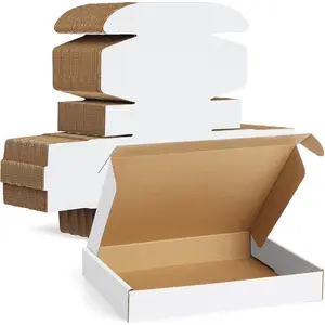 30 Pack 13x10x2 Inch Small White Corrugated Cardboard Shipping Boxes, Bulk Mailing Mailer Boxes for Small Business Packaging Shipping