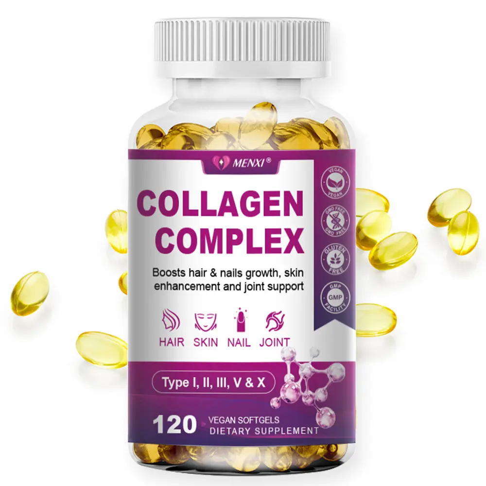 Multi Collagen Peptides 2000 mg Types I, II, III, V & X Capsules for Skin, Hair, Nails, Joint & Bone Support