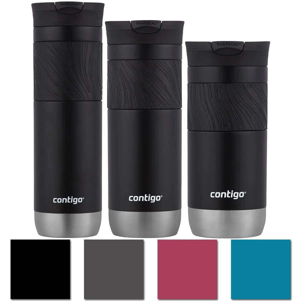 Contigo Byron 2.0 SnapSeal Durable Insulated Stainless Steel Travel Flask, Insulated Lid, Vacuum Flask for Kitchenware Drinkware Use, Flasks, Stainless Steel Flask
