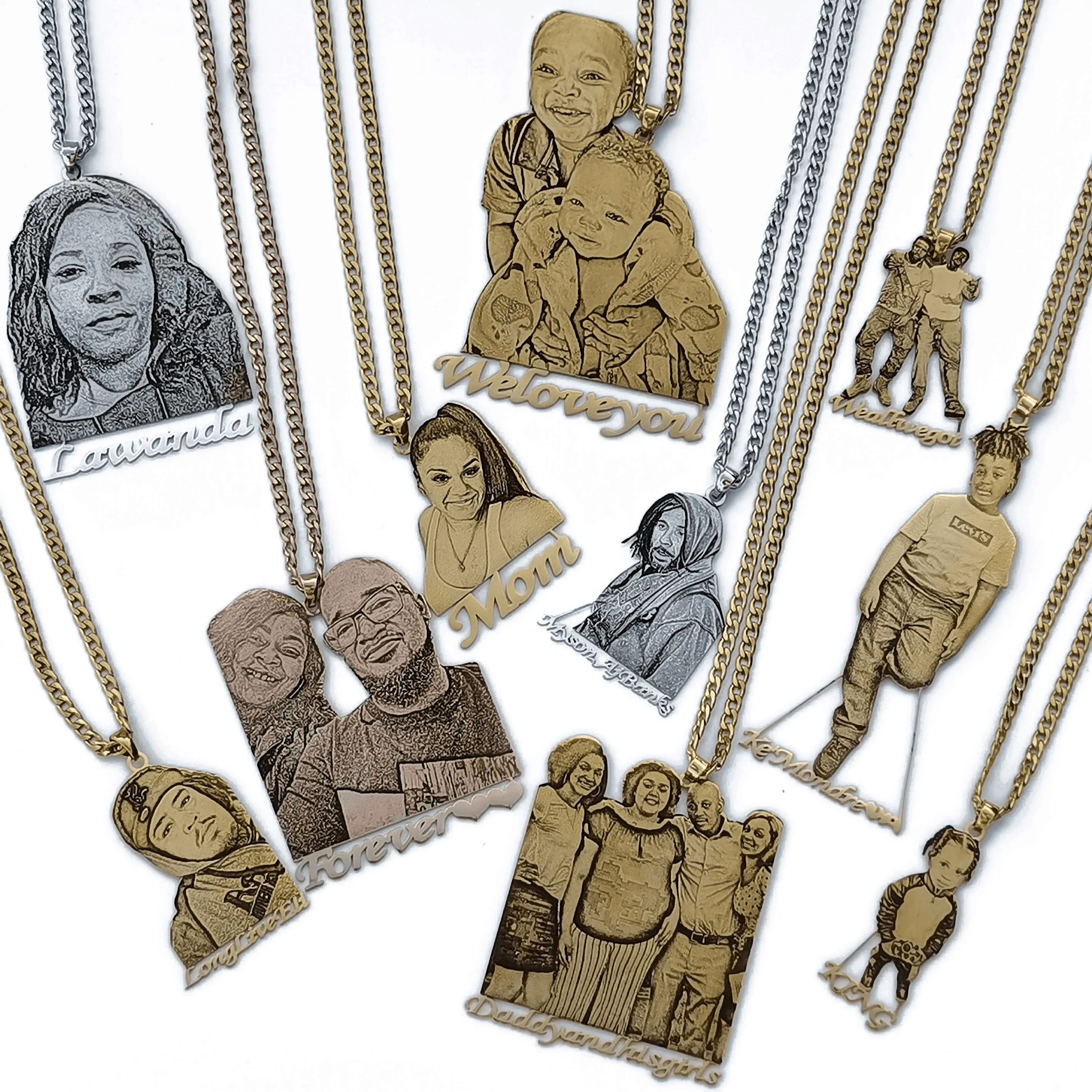 Custom Photo Engraved Pendant Necklace Custom Photo Engraved Pendant Necklace