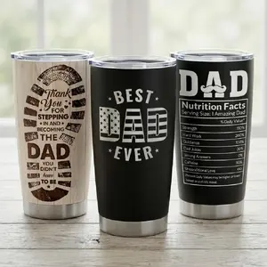 Stylish 20oz Stainless Steel Portable Vacuum Flask Tumbler with Lid, Double-Wall Insulated Coffee Travel Mug, Dad Gifts for Father's Day