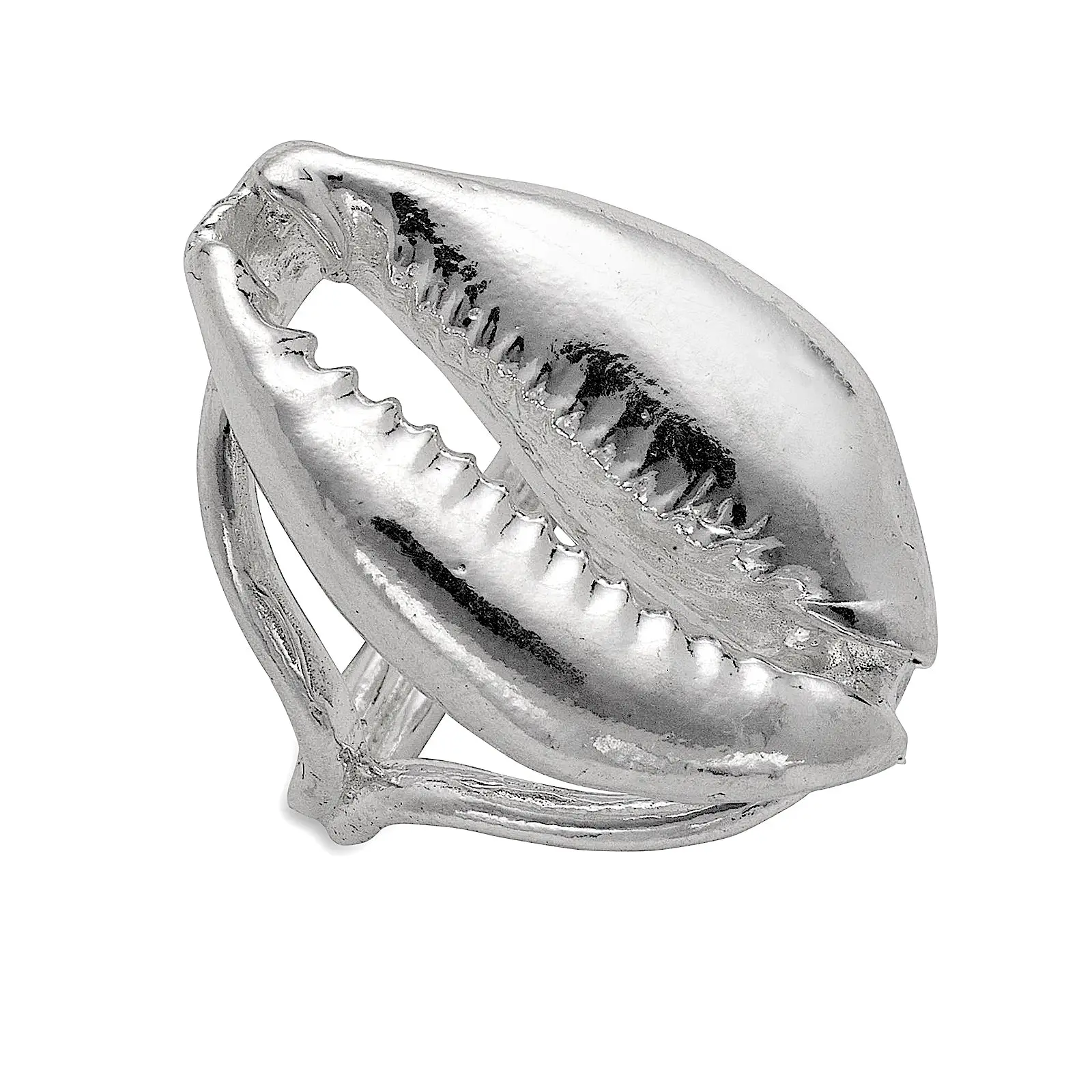 BETTER JEWELRY 925 Sterling Silver Large Cowrie Shell Statement Ring for Adults, Handmade West Indian Style, Unique Gifts, Available In Different Sizes