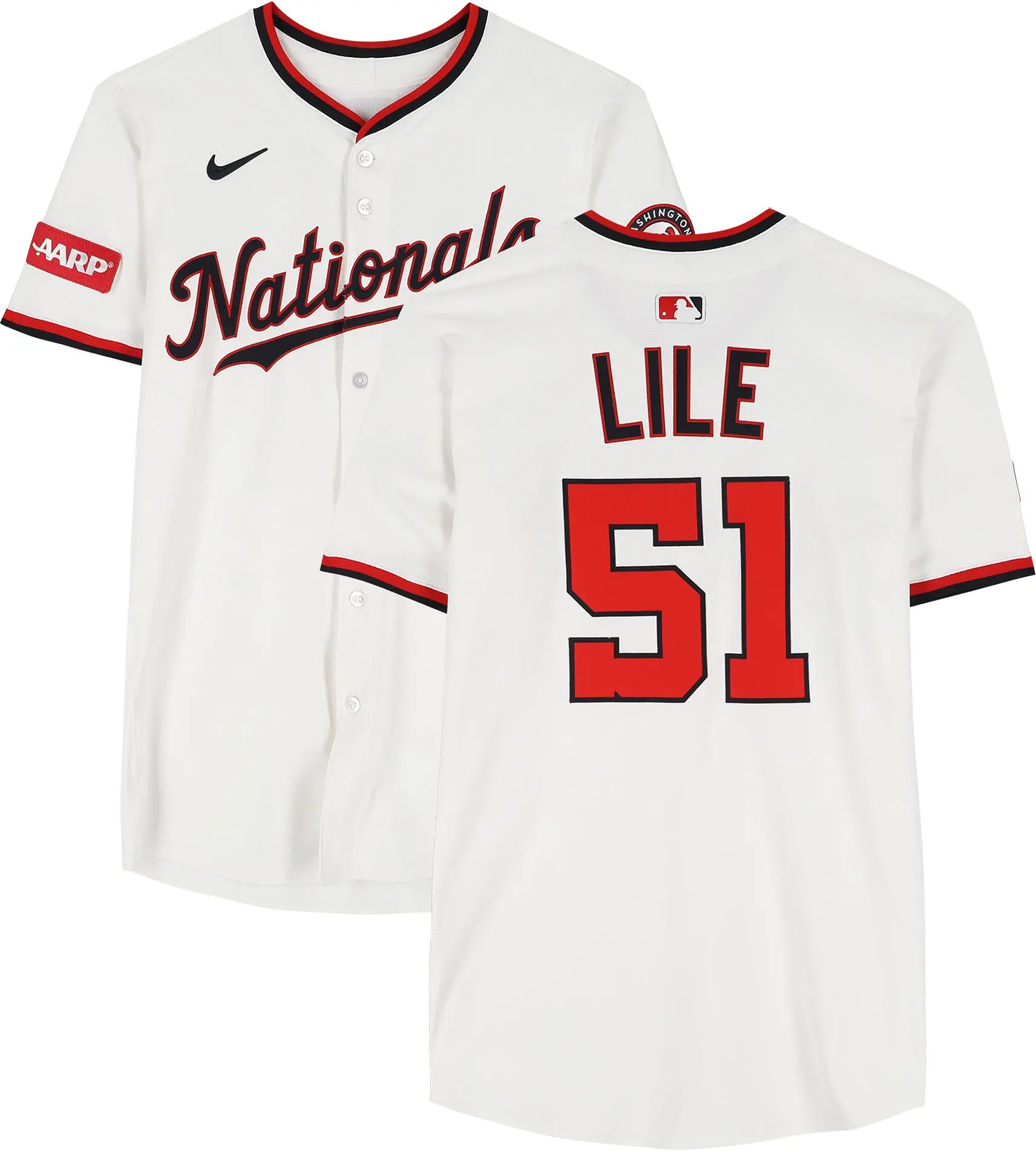Daylen Lile Washington Nationals Player-Issued #51 White Jersey from the 2025 MLB Season