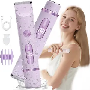 Bikini Trimmer for Women Electric Razors 2 in 1 Shaver IPX7 Waterproof Wet Dry Use Blades Salon-Quality Results Smooth Skin