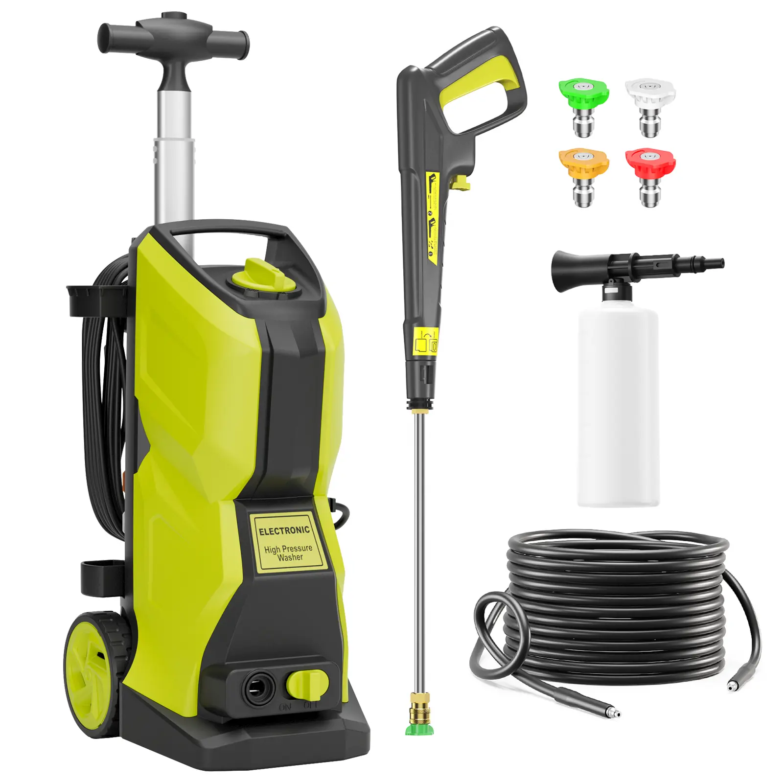 5350PSI MAX Electric Power Washer 3.1GPM with 4 Quick Connect Nozzles, High Pressure Cleaning Machine with Foam Cannon for outdoor,driveway,car,yard,patio,furniture,porch,farm equipment