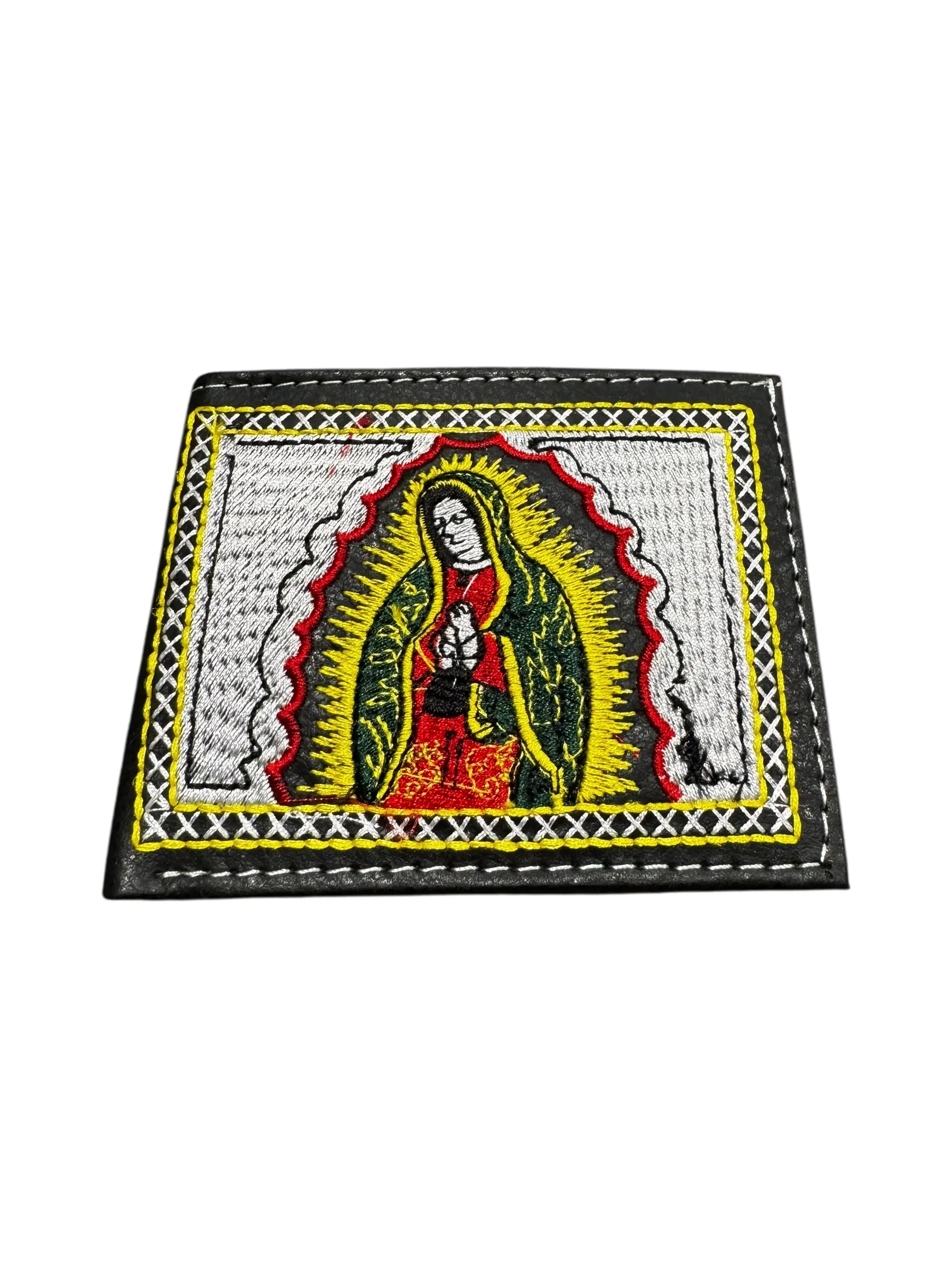 Western Style Saint Mary Wallet Billetera Vaquero Piteado con La Virgen
