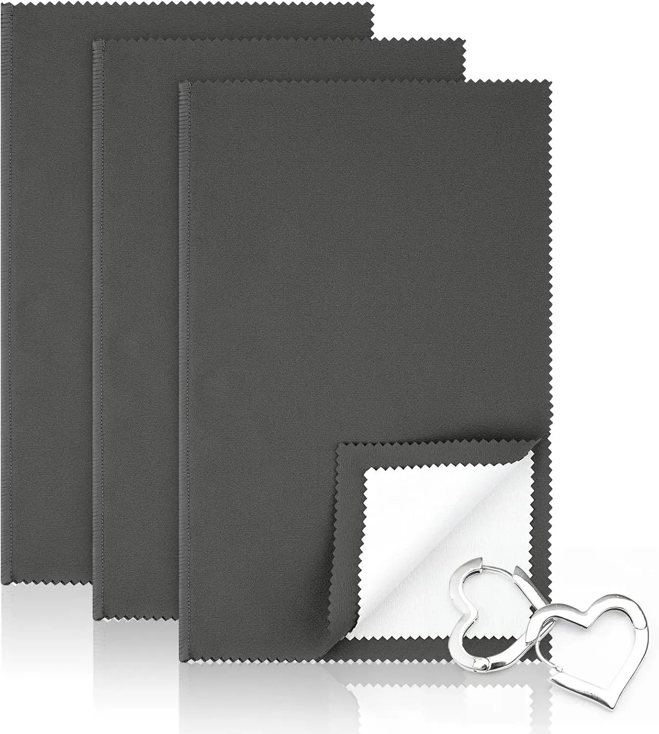 [New Deal] 3 Pcs Large 10"X12.5" Velvet Soft Polishing Cloth, Long-Lasting Soft Cleaning Towel Wiping Cloth for Gold, Silver, Diamond Jewelry Cleaning