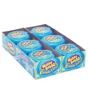 Hubba Bubba Bubble Tape Sour Blue Raspberry 12 ct. - Sweet, Smooth and Chewy Gum with Blue Raspberry Flavor - 12 Count Pack Candy Snack
