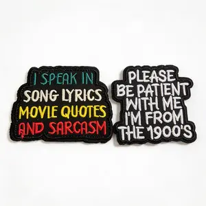 2PCS Funny Quote Fun Phrases Velcro Patch – Sarcasm Humor Embroidered Badge Letter Embroidery Design Bold Lettering for Backpack Jacket Hat