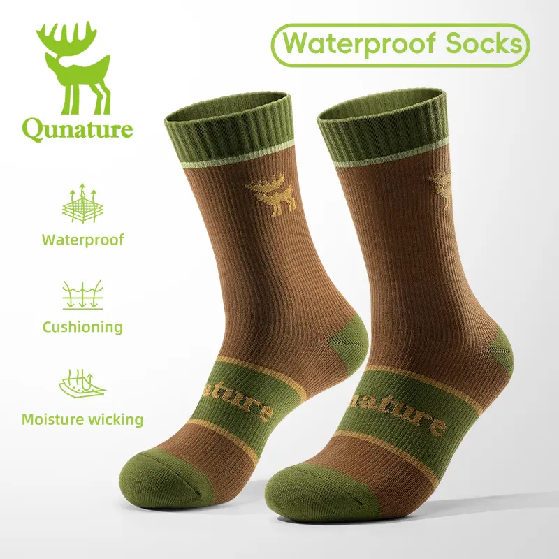Qunature Waterproof Socks Breathable All-Weather Protection Durable Membrane Comfortable Inner Yarn Secure Fit Support Stylish Functional for Outdoor Activities