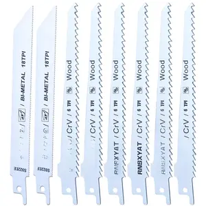 8 count Reciprocating   for  Pruning, Including  6 count Woodcutting & 2 count Carbide Metal  with Storage Case (6in 6TPI + 6in18TPI) by