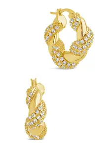 Florence CZ Twist Hoop Earrings