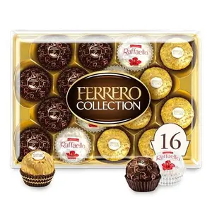Ferrero Collection, Premium Assorted, Hazelnut, Dark Chocolate and Coconut, 16 Count Holiday Gift Box, 6.1 oz