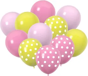 60 Pack 12 Inch Latex Balloons - Pink Yellow Macaron Pastel Colors for Birthday Wedding Baby Shower Spring Summer Party Decorations Eco-Friendly & Safe 100% Natural Latex
