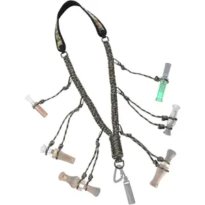 Duck Call Lanyard - Duck Whistle Hunting Accessories With 10 Removable Loops, Camo Woven Goose Call Carry, Christmas Outdoor Predator Gear Gifts For Hunter - Without Duck Call