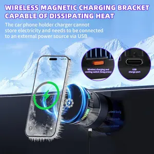 Cooling Magnetic Car Phone Mount 2026 – Prevents Overheating, Fast Wireless Charging, Strong MagSafe Grip, 360° Rotation, for iPhone & Android,adjustable phone holder,holder mobil