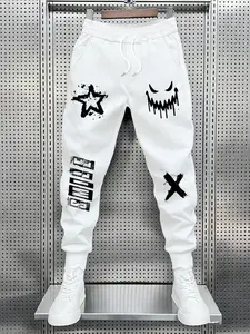 Men's Trendy Print Casual Long Pants, Casual Loungewear Pants, Soft Fabric, Multiple Colors, Fall & Winter Fashion, Outdoor Leisure Wear, Casual Fit Streetwear Trousers