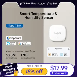 TP-Link & Tapo T310 Smart Temperature & Humidity Sensor – Swiss-Made ±0.54 °F / ±3 % RH Accuracy, Real-Time App Alerts, 1-Year CR2450 Battery, Free 2-Year Data Export, Home Automation, Requires Tapo Hub Digital Thermostat Control House Installation