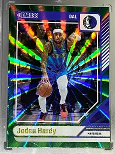 Jaden Hardy Donruss Holo 2024–25 Mavericks card. clean, sharp, strong shine.