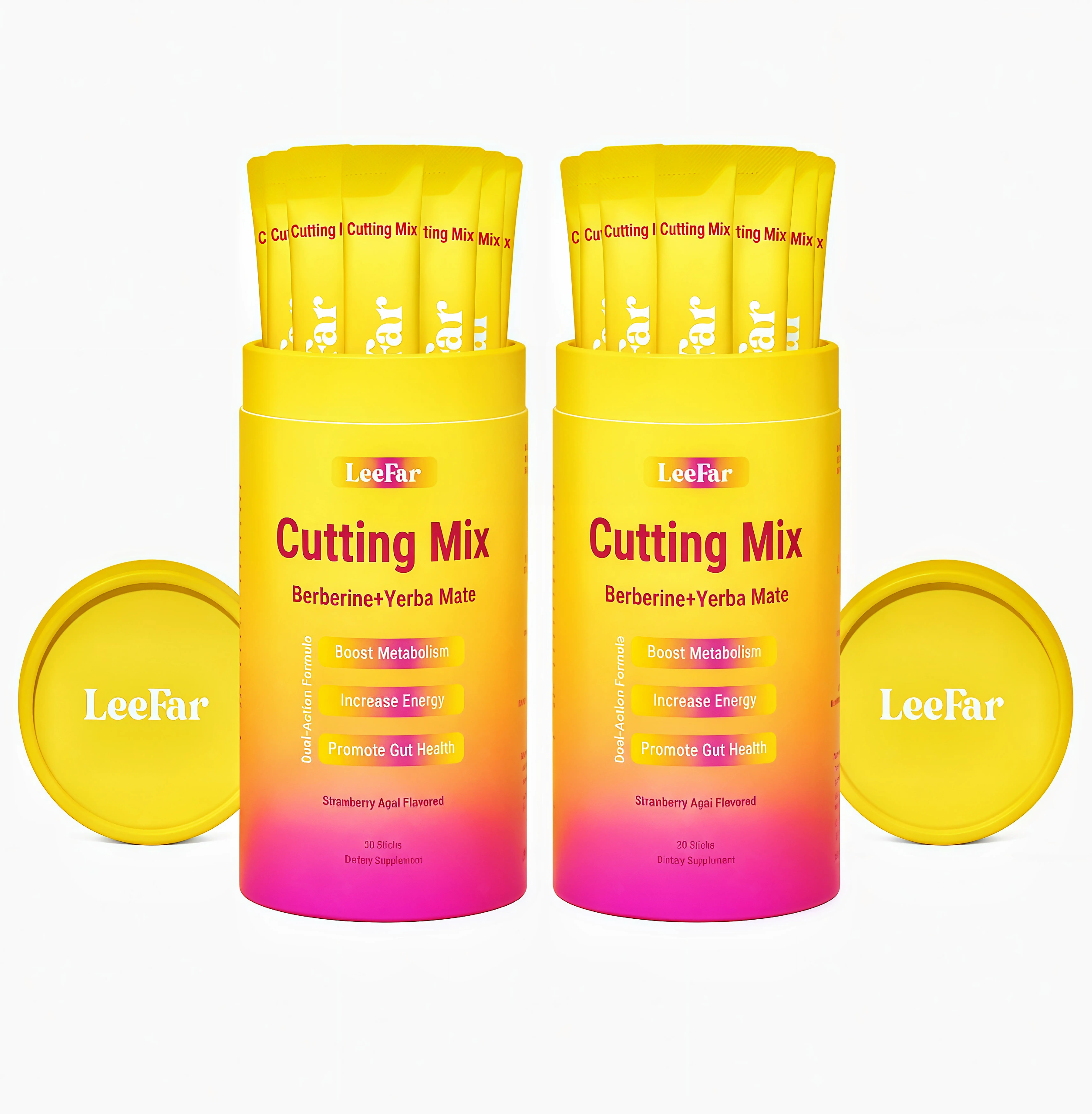 2 Piece LeeFar Cutting Drink Mix – | SJ Strawberry Açaí Flavor – | (30 Servings)
