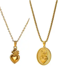 Stainless Steel Necklace, Jesus Sacred Heart Design, Cross Necklaces, Symbol of Divine Love, Faith Inspired Jewelry Gift, Exquisite Jewelry Gift, Suitable for Christians