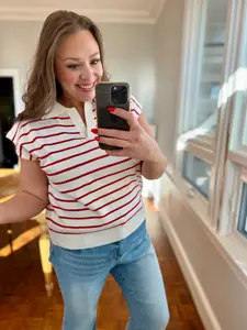 Zenana Viscose Striped Collared Sweater Vest | S-L