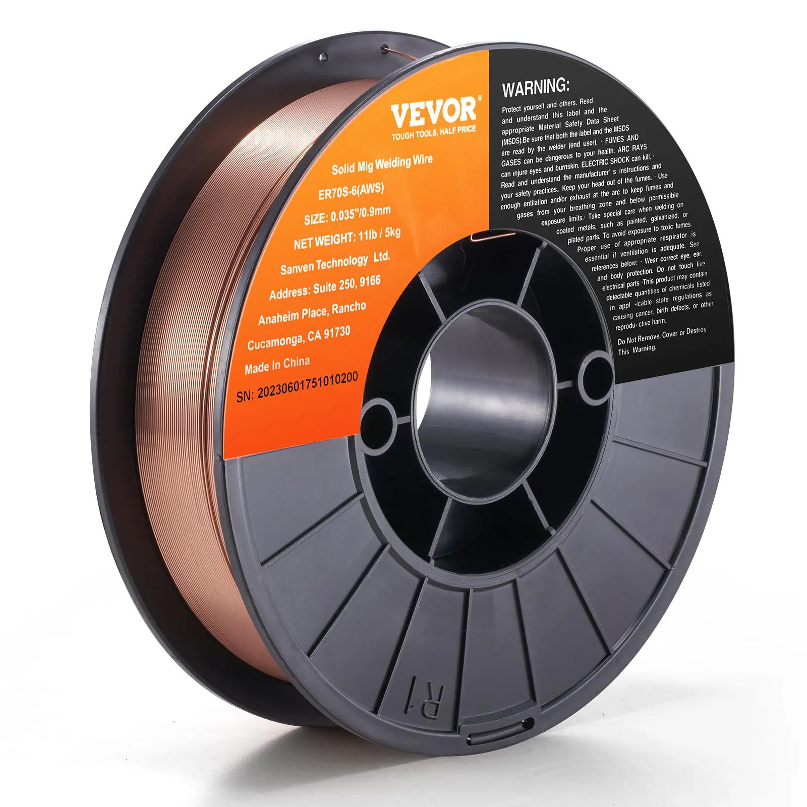 【Backtoschool】VEVOR Solid MIG Welding Wire, ER70S-6 0.035-inch 11LBS with Low Splatter and High Levels of Deoxidizers for All Position Gas Welding
