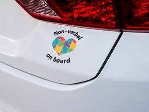 NonVerbal Safety Awareness Waterproof Vinyl Decals - Car Exterior Accessory for Cars, Windshield, Sticker For Cars