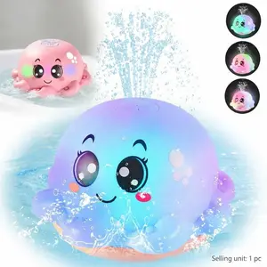 Light-Up Sensing Water Spray Whale Octopus Toy, Automatic Spraying Bath Toy for Babies and Kids, Includes Screwdriver Tool, No Batteries Included