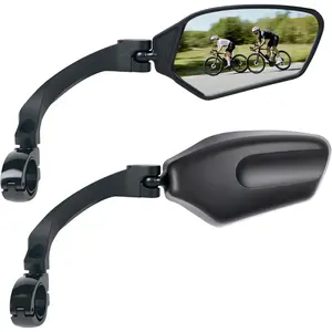 Adjustable Handlebar  Mirror, Shatterproof HD Glass Lens, Universal Fit Rearview Bicycle Mirrors, 360? Rotatable, Compatible with Mountain Bikes, E-bikes, Road Bikes(1 Pair)