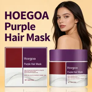 HOEGOA Purple Hair Mask - Jojoba & Panthenol Moisturizing Hair Mask for Frizz-Free Shine Haircare