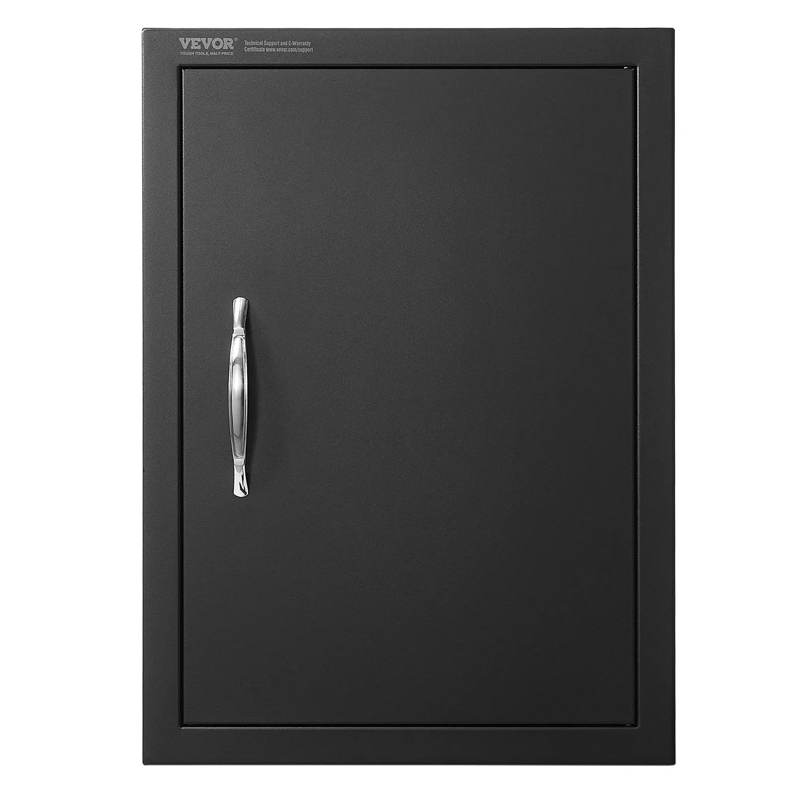 VEVOR Matte Black Adjustable Outdoor Kitchen BBQ Access Door, 16W x 22H Inch Single Flush Mount Cold Plate Vertical Wall Door with Zinc Alloy Handle & Magnetic Seal, for BBQ Island, Grilling Station