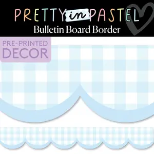 Summer Picnic Gingham Pastel Bulletin Board Border | Pretty in Pastel