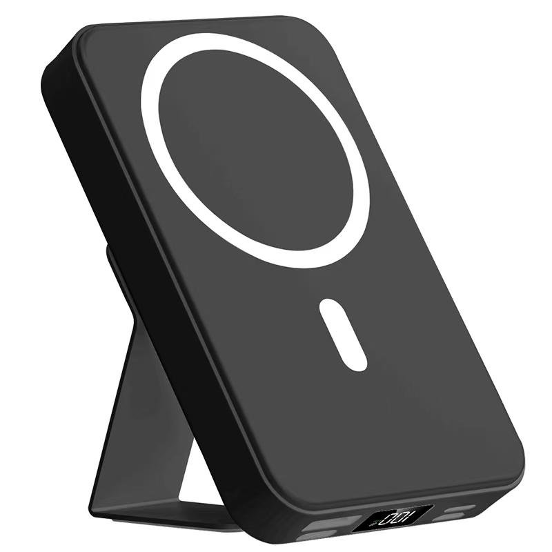 10000mAh Magnetic Power Bank,Foldable Wireless Portable Charger with USB-C Cable with LED Display,Fast Charging for iPho