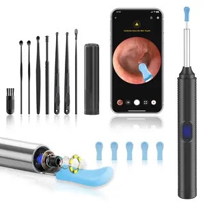 AI Ear Wax Removal Kit with 1080P HD Camera, AI Eardrum Alert, 6-Axis Gyroscope, Waterproof Lens, 230mAh Battery, 8-Piece Ear Cleaning Set, iOS & Android, FSA/HSA Eligible