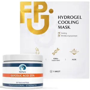 RePare - Glycolic Acid 25% Peel Pads & 1 FREE Gift-Korean, Hydrogel Cooling Mask - Exfoliating, Resurfacing for Smoother Skin Tone & Texture, Chemical Peel - 50 pads Soothing