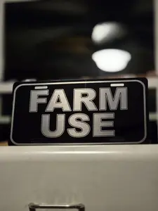 FARM USE license Plate